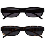 Leesbril Zwart Bruin Lichtgewicht Zon Lezers Waarde 2 Stuks UV400 Ontwerper Stijl Mannen Vrouwen SS32-12 +1,00