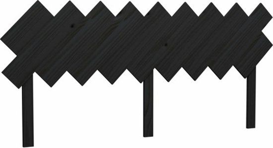 vidaXL Hoofdbord - 178x3x80,5 cm - Massief Grenenhout - Zwart