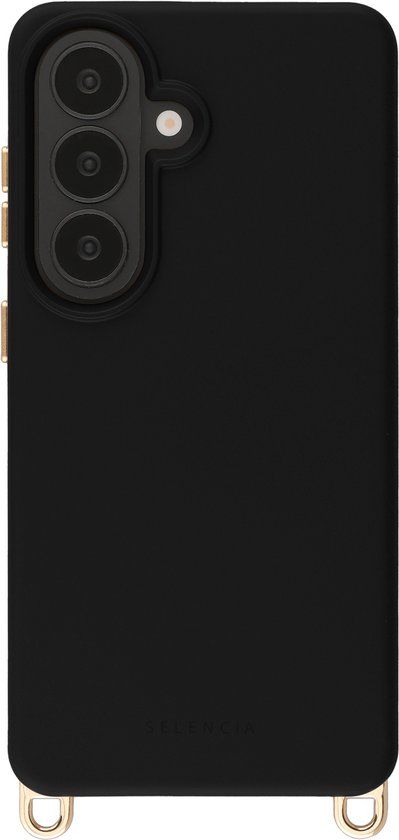 Selencia Hoesje - Geschikt voor Samsung Galaxy S26 - Rivièra geschikt voor MagSafe Backcover met afneembare haakjes - Velvet Black