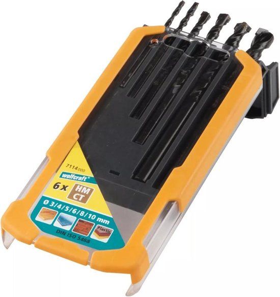 wolfcraft - Universele Boorset 3–10 mm - 6 delig - Hardmetaal