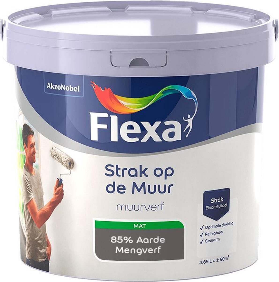 FLEXA - Strak op de muur - Muurverf - Mengcollectie - 85% Aarde - 5 Liter