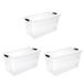 keeeper Opbergbak cornelia met deksel en clipsluiting, 79,5 x 39,5 x 40 cm, 83 l, doorzichtig, 3 stuks