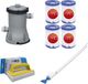 Bestway Aspirateur de piscine AquaCrawl & Pompe filtrante 2006 litres par heure & 4 cartouches filtrantes type II & Brosse de nettoyage WAYS
