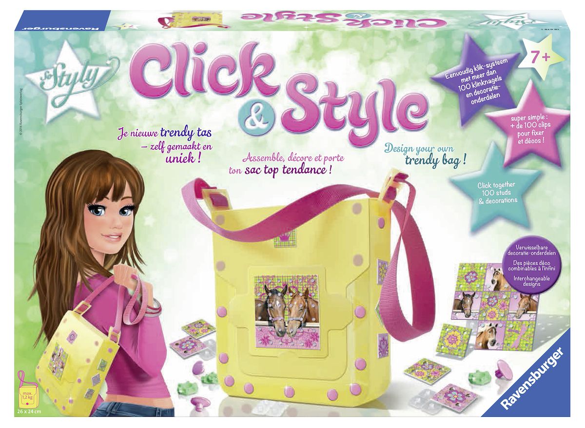 Ravensburger Click & Style Schoudertas - Meisjes - Geel - Kunststof - 7+ jaar