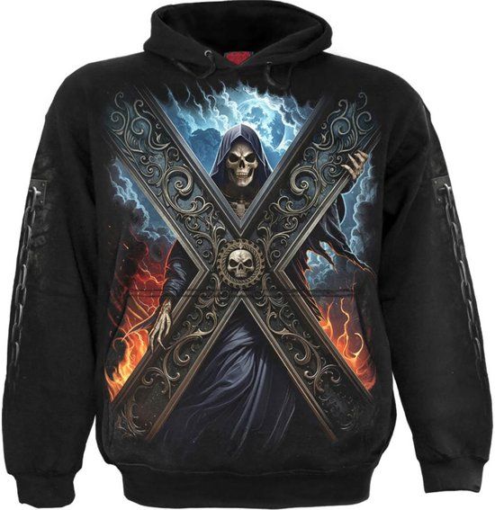 Spiral Crossed Over Hoodie Heren Trui met capuchon - zwart - L