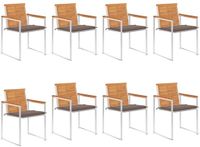 vidaXL Tuinstoelen 8 st met kussens massief acaciahout