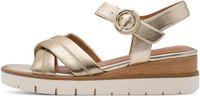 Tamaris Dames Sandalen Sleehak Goud Suède Maat 36