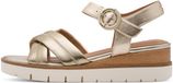 Tamaris Dames Sandalen Sleehak Goud Suède Maat 36