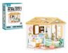 Jiaerle Toys DIY Miniatuur Badkamer Knutselset, Diorama, Poppenhuis, 105 onderdelen met LED-verlichting