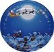 HI kinderbord met kerstman op slee - blauw/wit - metaal - 26 cm