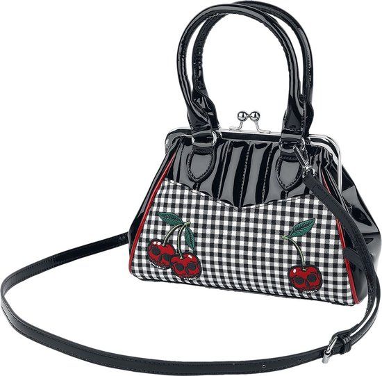 Banned Rockabilly Cherry Dames Handtas - zwart/rood/wit