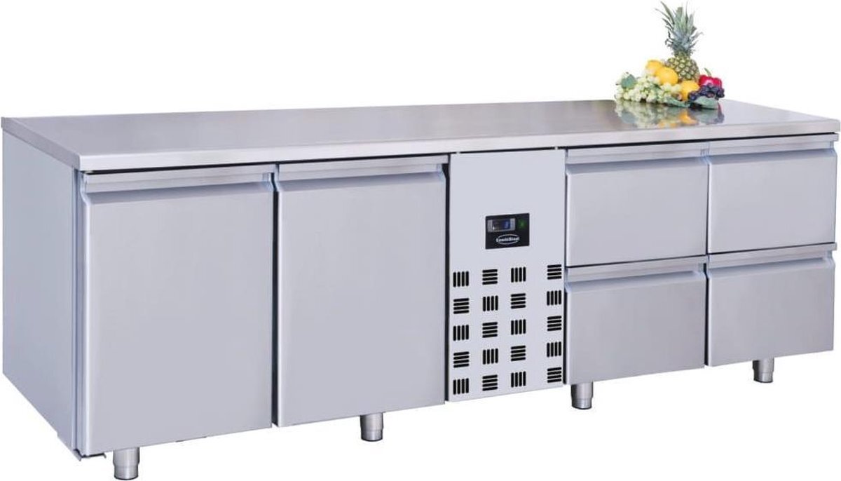 - Professionele Koelwerkbank | 2 deuren & 2 laden | Mono Block | Pro Line | | 7489.5370 | Horeca grijs