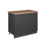 Vicco Wastafelkast Fame-Line, Anthrazit-Gold Landhaus/Antraciet, 100 cm, WB Eik