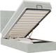 vidaXL Ottomanbed met matras en LED-verlichting, lichtgrijs, 90x190 cm, fluweel
