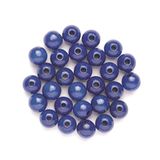 GLOREX Houten kraal 28 stuks, hout, blauw, 11 x 8,6 x 1,2 cm