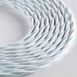 Heldere LUMIRE Textielkabel voor verlichting, 3 x 0,75 mm, mat wit, 3 m lang, met aardkabel