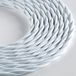 Heldere LUMIRE Textielkabel voor verlichting, 3 x 0,75 mm, mat wit, 3 m lang, met aardkabel