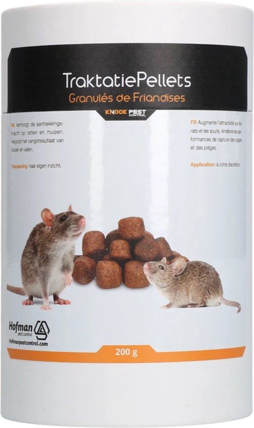 Knock Pest Control Traktatie Pellets 200 gram - Ongedierteval - Lokmiddel voor muizen en ratten - Voor in een lokdoos - Lokaas
