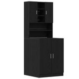 vidaXL Meuble de machine à laver 2 pièces Chêne noir 70,5 x 71,5 x 181,5 cm