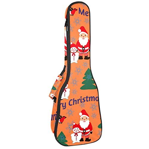 Mersov Concert Ukulele rugzak, zware ukelele tas met opslag, sopraan concert tenor ukelele 10 mm gewatteerde tas vrolijk kerstfeest