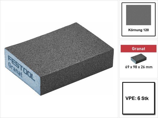 Festool Granat schuurblok 120 Grit - 6 Stuks