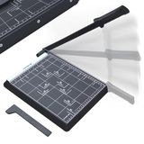 PORTENTUM Guillotine papiersnijder A4 met verstelbare magnetische vierkante en antislip basis, precisietrimmer met armvergrendeling en bedrukte geleiders, geschikt voor A4, A5, B5, B6, B7, 12 vellen