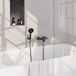 Brauer Gunmetal Carving opbouw baddouche thermostaatkraan SET 04 met wandhouder, handdouche en 3-standen doucheslang