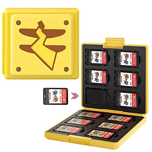 Lucylanker Game Card Case voor Nintendo Switch,Draagbare & Dunne Hard Shell Box,Beschermende Shockproof Cartridge Houder Draagtas Doos met 12 Cartridge Slots voor Switch Lite NS NX Yellow Elves