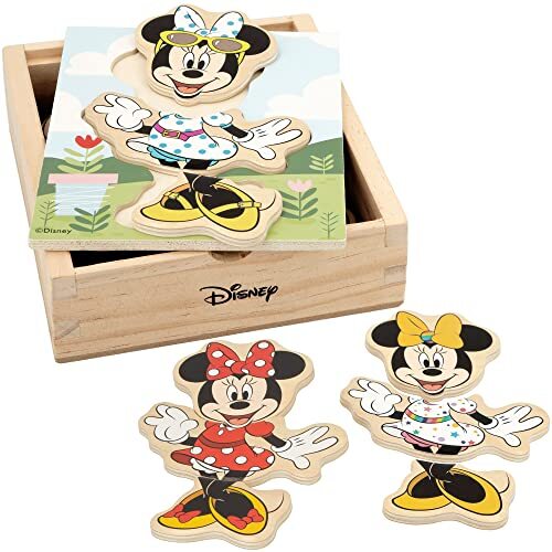 WOOMAX - Disney houten puzzel Minnie 19 delen 12,5 x 14 cm (48724)