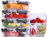 Sans marque Récipient en verre avec couvercle - préparation de repas - 4 pièces - verre - 1040 ml