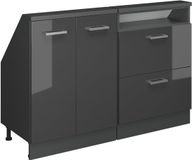 Vicco R-Line Keukenkast voor schuine wand – 120 cm Set van 2 Antraciet hoogglans/antraciet