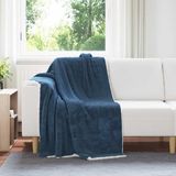 vidaXL Plaid Marineblauw 130 x 150 cm Fleece