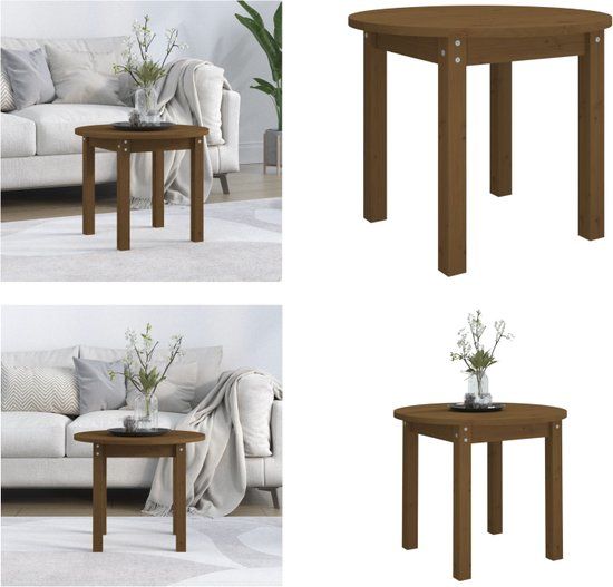 VidaXL Salontafel Ø 55x45 cm massief grenenhout honingbruin