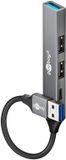 Goobay hub USB (USB-A) | 3x USB-A + 1x USB-C | USB2.0/3.0 | Aluminium | 0,10 mètre