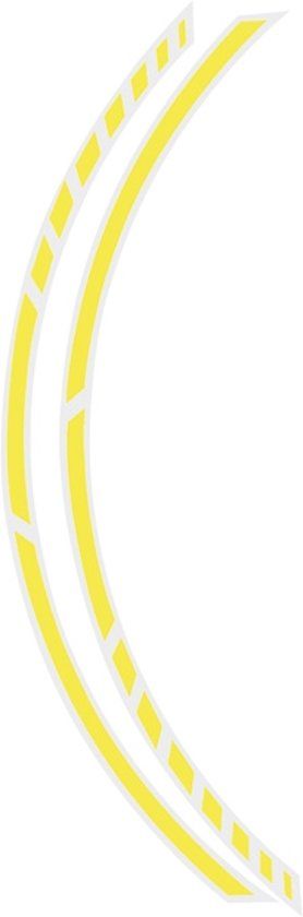 Foliatec Velgstriping Racing - Neon Geel - 7 x 410 mm - 14 Stuks