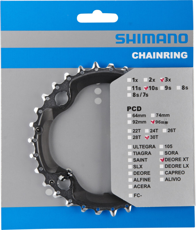 Shimano Kettingblad Xt M 782 30 t an 10 s 96 Mm Zwartzilver