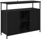 vidaXL Dressoir Zwart Eiken 100 x 35 x 80 cm Bewerkt Hout