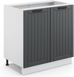 Vicco Keukenonderkast Fame-Line, Donkergrijs/Wit, 80 cm