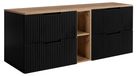3xE living Meuble sous-vasque 180 cm, noir/chêne Craft