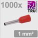 TRU COMPONENTS TC-13377200 Adereindhulzen 1 mm² Deels ge ïsoleerd Rood 1000 stuk(s)