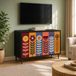Prolenta Maison Exclusive Meuble TV ESSEN, design exclusif, dimensions : 69 x 33 x 50,5 cm, finition noire imitation chêne