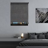 MADECOSTORE Rolgordijn met oprolmechanisme, verduisterend, 49 x 190 cm, zwart