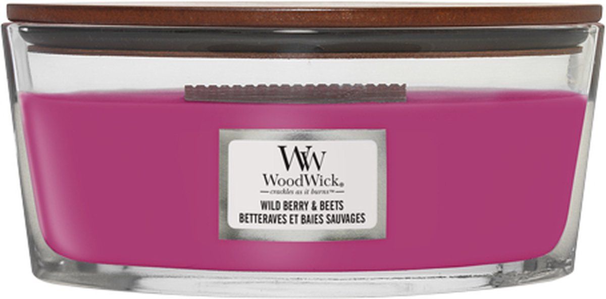 Woodwick Geurkaars Ellipse Wild Berry & Beets - 9 cm / 19 cm - Roze