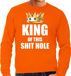 Bellatio Decorations Shoppartners Bv Koningsdag sweater / trui Im the king of this shit hole oranje voor heren - S