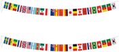 Bellatio Decorations Internationale vlaggenlijn - 2x - wereld landen vlaggen - 5 meter - polyester vlaggetjes - versiering - feestartikelen