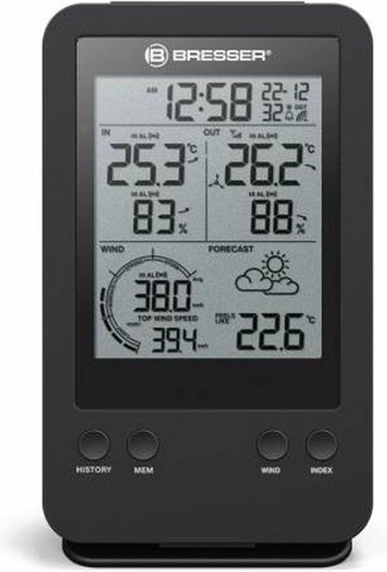 Bresser Weerstation - Basisstation - Digitaal - Zwart