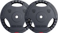 Gorilla Sports Halterschijven set 2 x 10 kg - Zwart - Kunststof - 30 mm