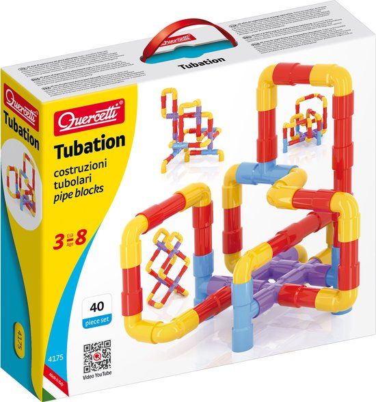 Quercetti Tubation Bouwpakket 40-delig - Bouwplaats Speelgoed - Multicolor