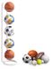 Support de ballon 5 couches - Rangement vertical de ballons - Support de ballon - Support pour football/basketball/volleyball - Blanc - Fer durable