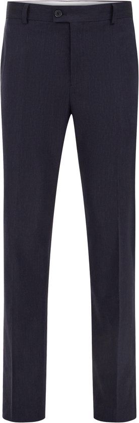 WE Fashion Van Gils Heren regular fit pantalon van linnenmix - Regular fit - Donkerblauw - Linnen - Maat: 46